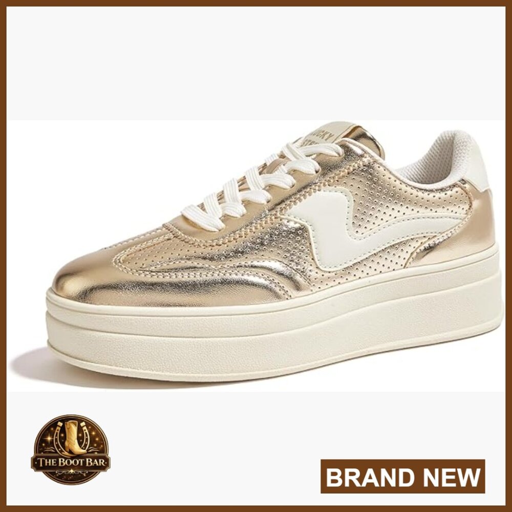 Platform Sneakers with Thick Sole, Faux Leather & Suede, Casual Walking Shoes